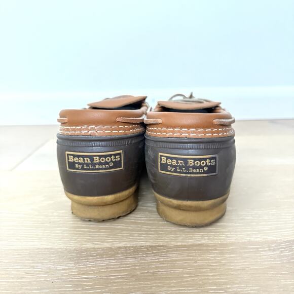 L.L. Bean Moc Rubber Rain Low Duck Boot Shoe Men's 13 Brown Leather Tie USA Made - Picture 3 of 7